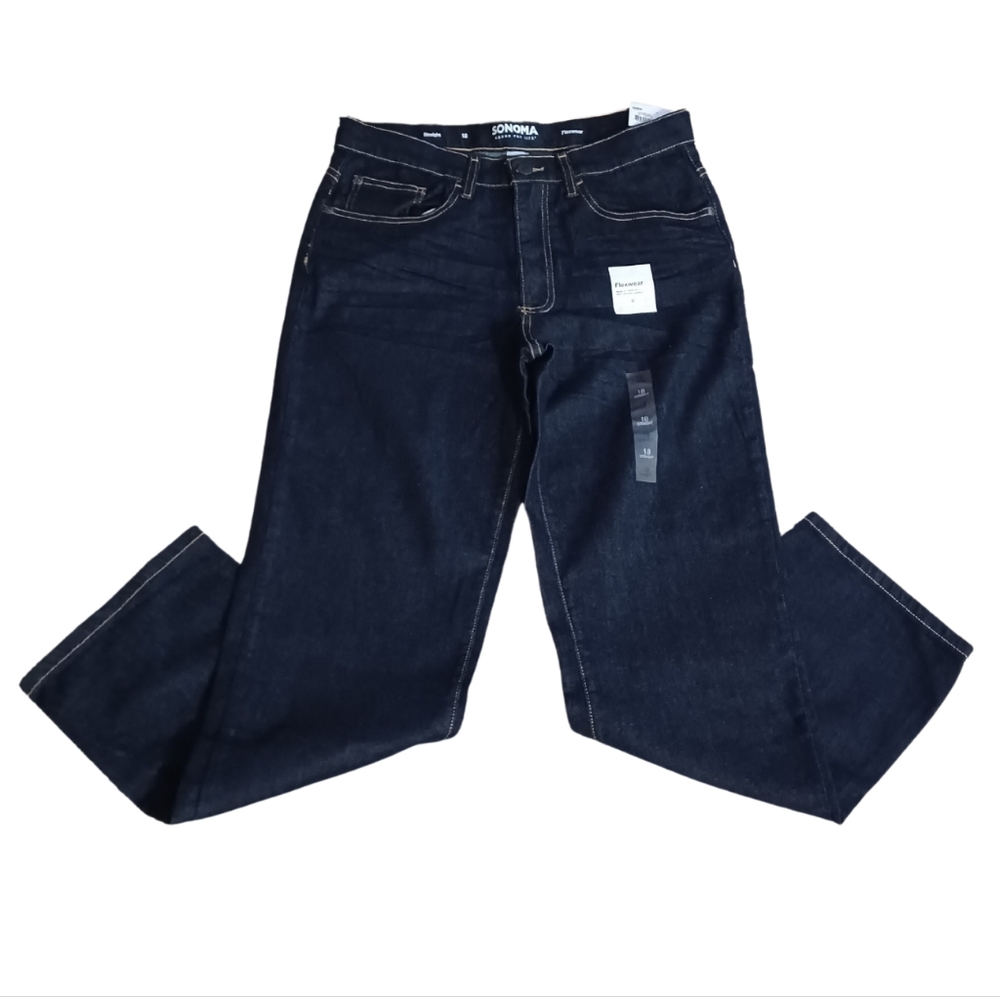 NWT - boys Size 18 blue jeans. Denim pants for boys, reinforced knee. "Flexwear"